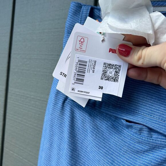 NEW Puma 101 Blue Striped Performance Golf Shorts Men's size 30 - Picture 6 of 6